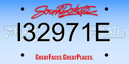 I32971E South Dakota License Plate