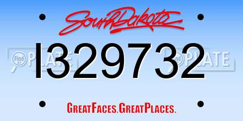 I329732 South Dakota License Plate