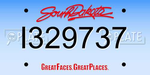 I329737 South Dakota License Plate