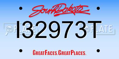 I32973T South Dakota License Plate