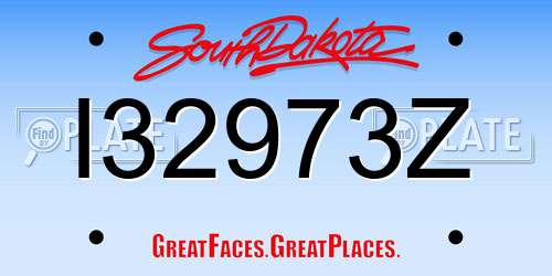 I32973Z South Dakota License Plate