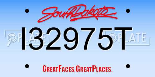 I32975T South Dakota License Plate