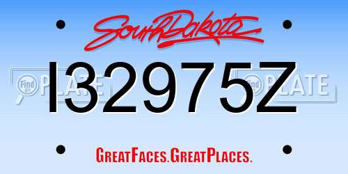 I32975Z South Dakota License Plate