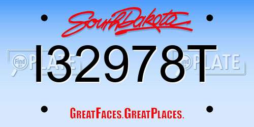 I32978T South Dakota License Plate