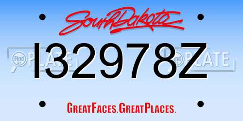 I32978Z South Dakota License Plate