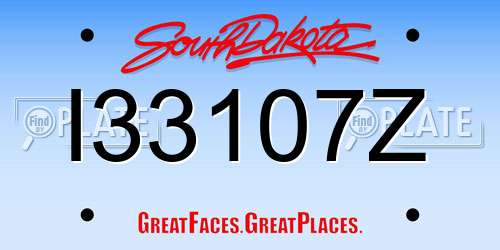 I33107Z South Dakota License Plate
