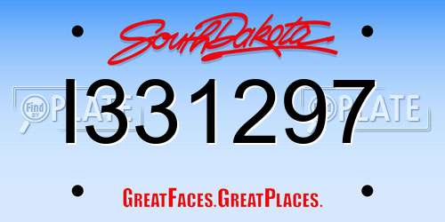 I331297 South Dakota License Plate