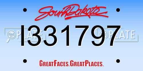 I331797 South Dakota License Plate