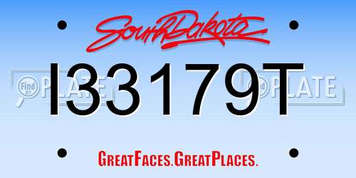 I33179T South Dakota License Plate