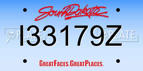 I33179Z South Dakota License Plate