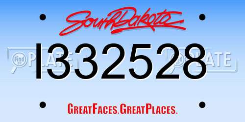 I332528 South Dakota License Plate