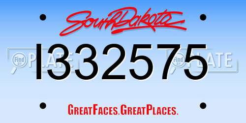 I332575 South Dakota License Plate
