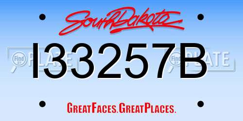 I33257B South Dakota License Plate