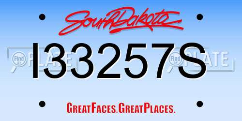 I33257S South Dakota License Plate
