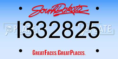 I332825 South Dakota License Plate