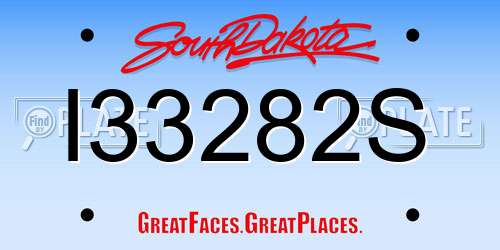 I33282S South Dakota License Plate