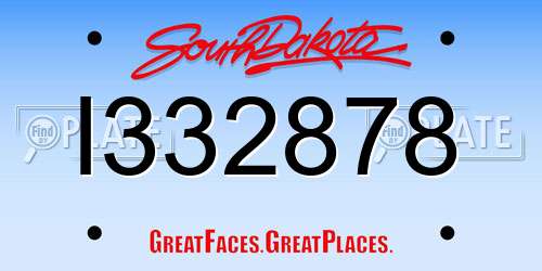 I332878 South Dakota License Plate