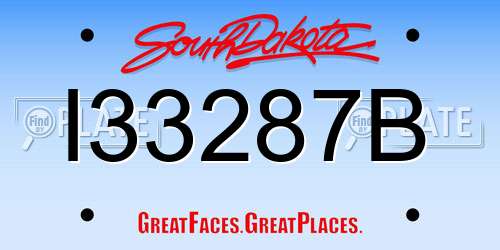 I33287B South Dakota License Plate