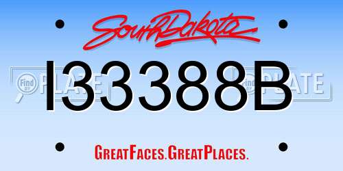 I33388B South Dakota License Plate