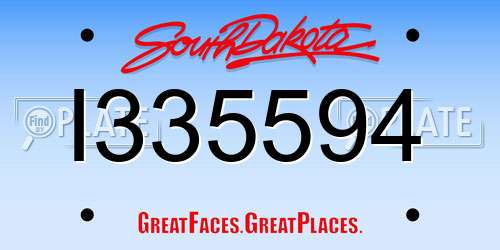 I335594 South Dakota License Plate