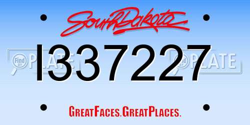 I337227 South Dakota License Plate