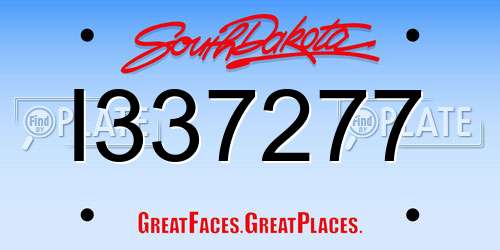 I337277 South Dakota License Plate