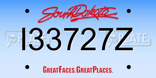 I33727Z South Dakota License Plate