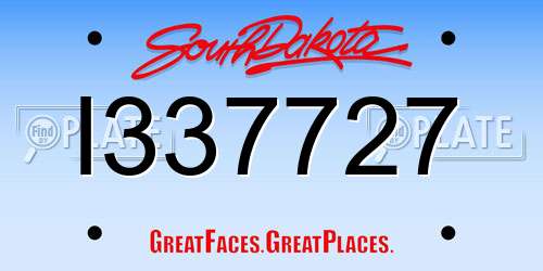 I337727 South Dakota License Plate