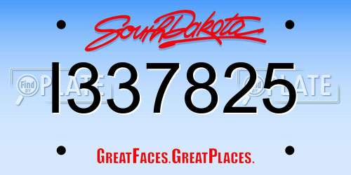 I337825 South Dakota License Plate
