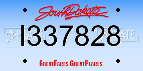 I337828 South Dakota License Plate