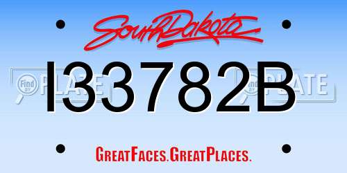 I33782B South Dakota License Plate