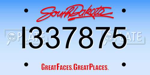 I337875 South Dakota License Plate