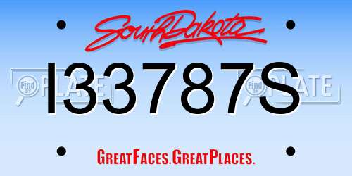 I33787S South Dakota License Plate
