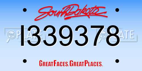 I339378 South Dakota License Plate