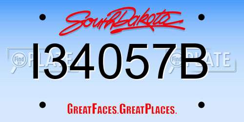 I34057B South Dakota License Plate