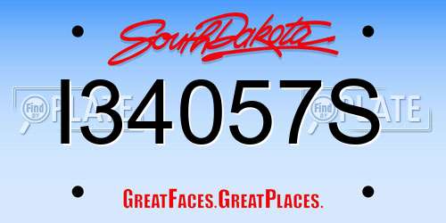 I34057S South Dakota License Plate