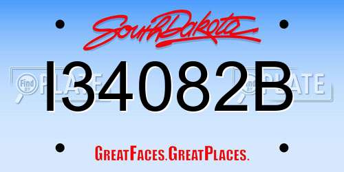 I34082B South Dakota License Plate