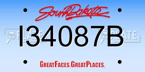 I34087B South Dakota License Plate