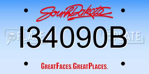 I34090B South Dakota License Plate