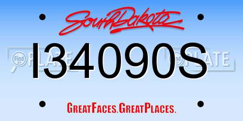 I34090S South Dakota License Plate