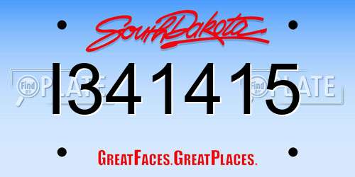 I341415 South Dakota License Plate