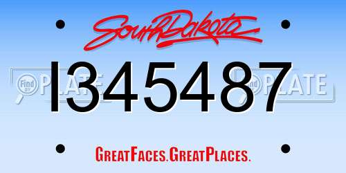 I345487 South Dakota License Plate