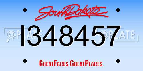 I348457 South Dakota License Plate