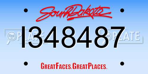 I348487 South Dakota License Plate