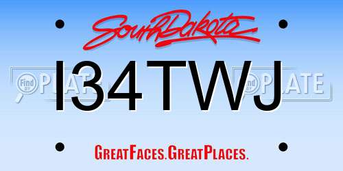 I34TWJ South Dakota License Plate