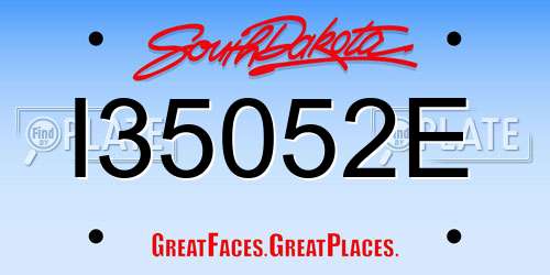 I35052E South Dakota License Plate