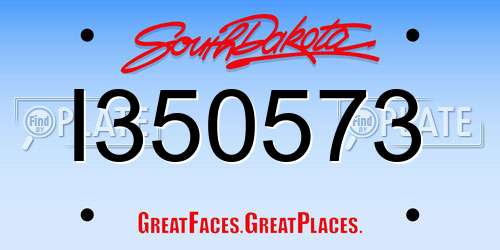 I350573 South Dakota License Plate