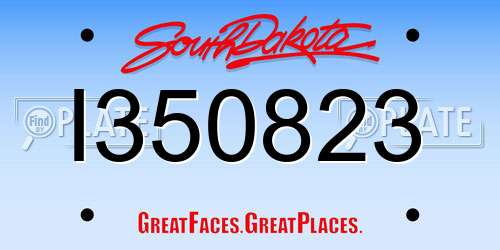I350823 South Dakota License Plate