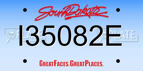 I35082E South Dakota License Plate