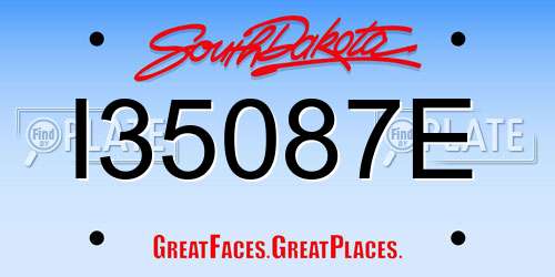 I35087E South Dakota License Plate